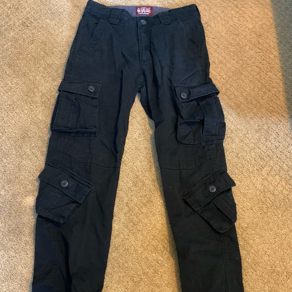 Black Cargo Match Pants, Men’s (Size 29)